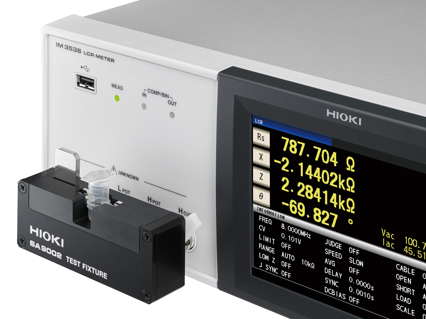 HIOKI SA9002 test fixture for im3536 lcr meter slurry analysis