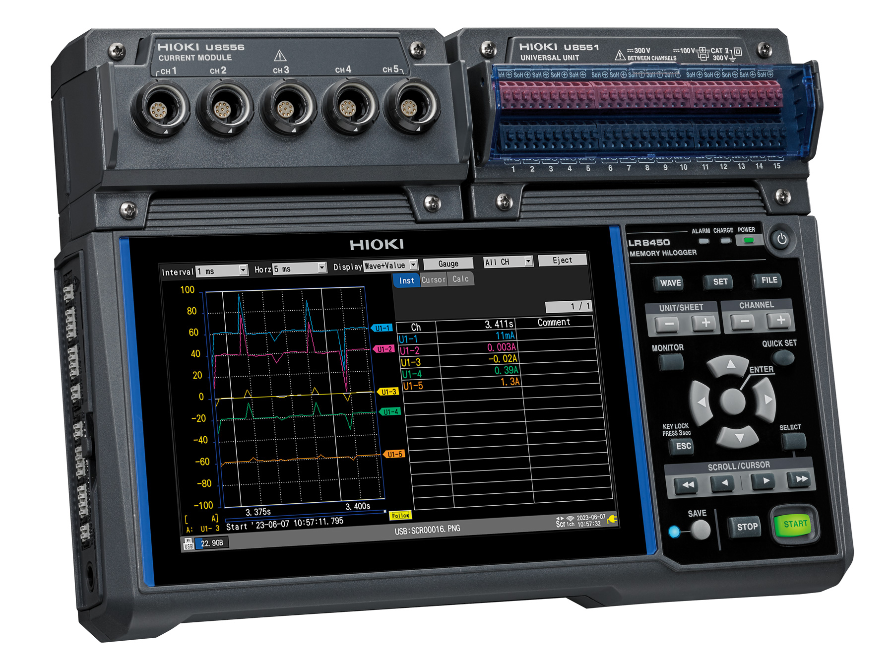 HIOKI U8556 logger module 5channel 1ms compatible with lr8450