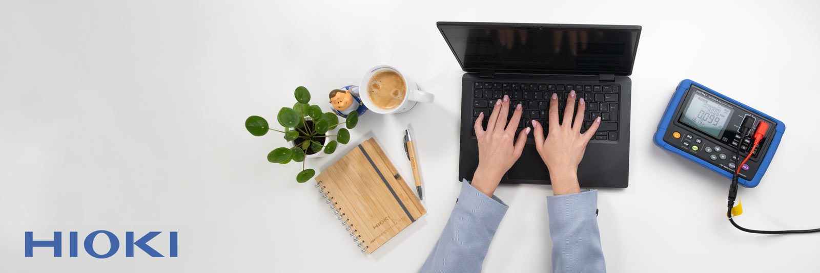 Header image of the HIOKI blog showing measuring instruments and expert knowledge for precise electrical testing in industry and laboratories