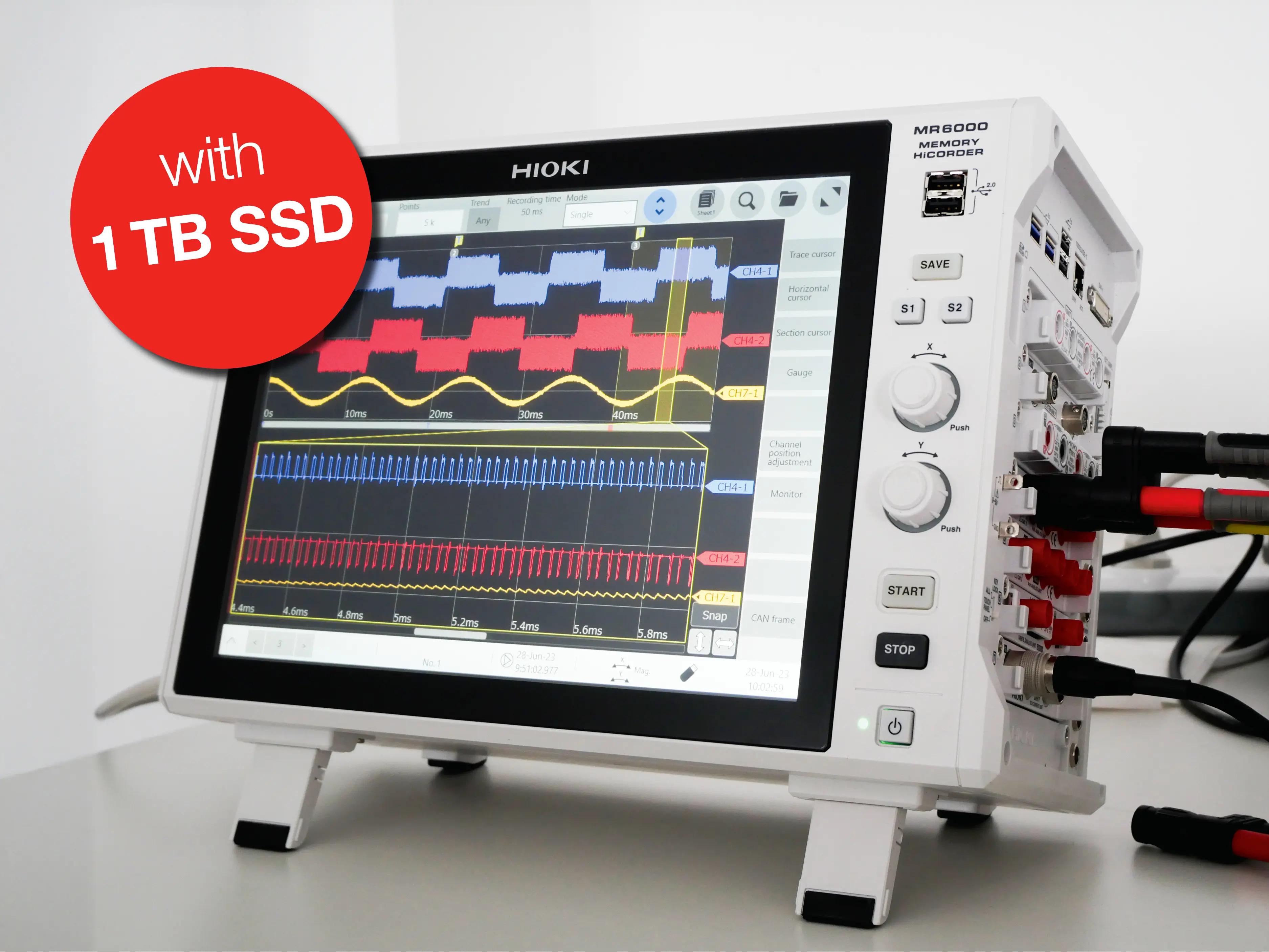 More Capacity for Longer Recordings – HIOKI Memory Recorder MR6000 with New 1 TB SSD Capacity