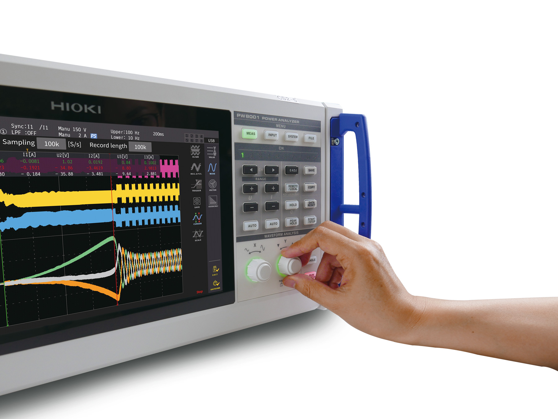 HIOKI PW8001 high precision power analyzer 8 power channels combined with motor analysis