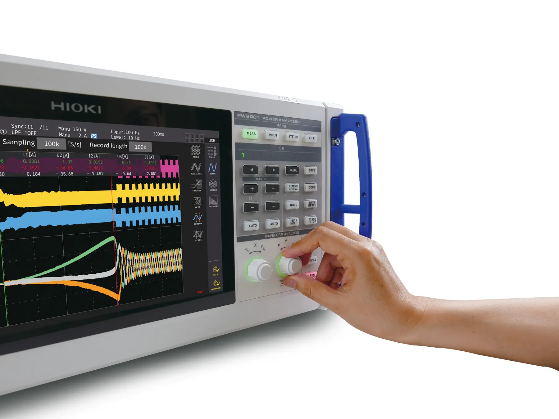 HIOKI PW8001 high precision power analyzer 8 power channels combined with motor analysis