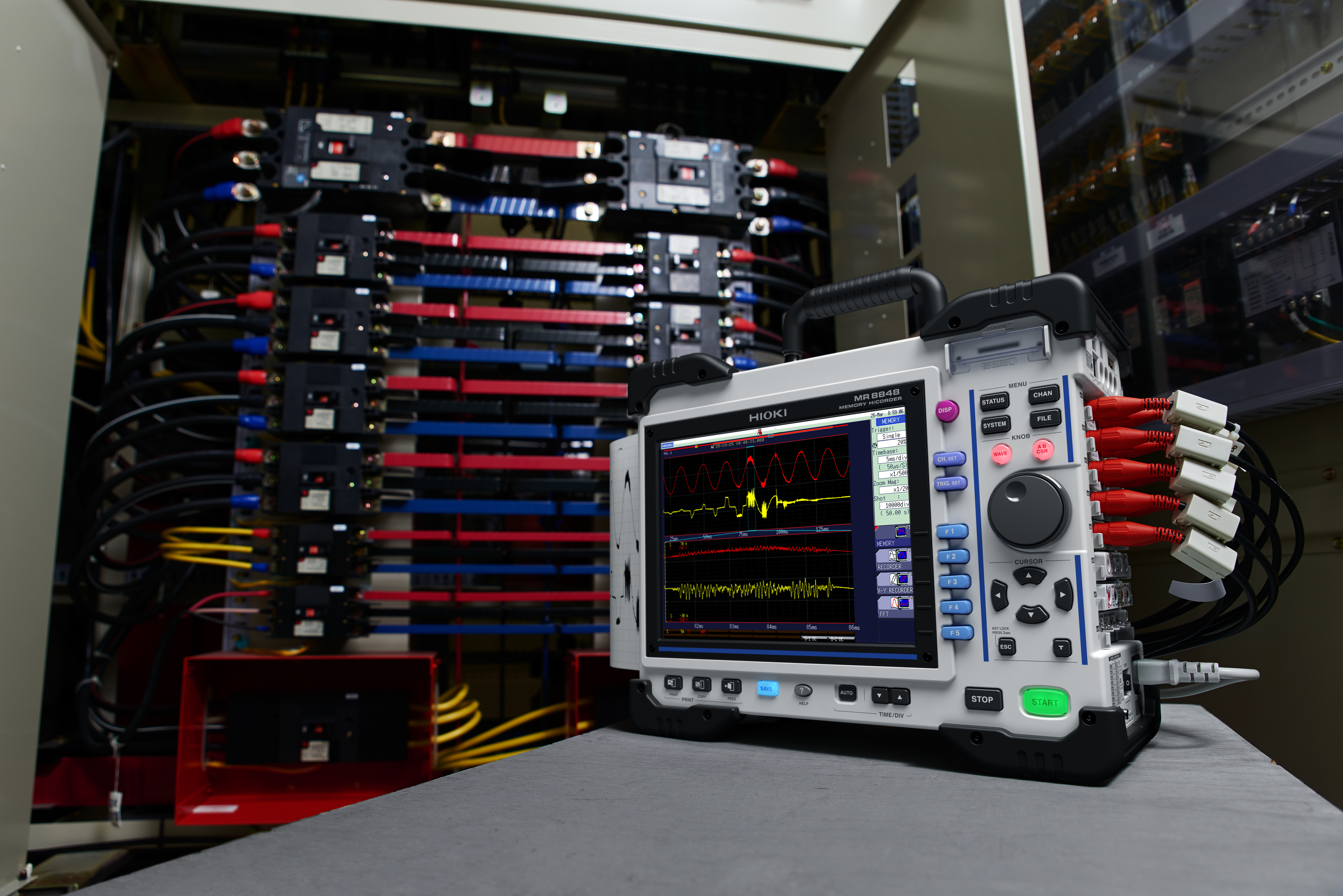 MR8848 - Modular 32-channel memory recorder, 20 MS/s, 1000 V direct input, rugged design